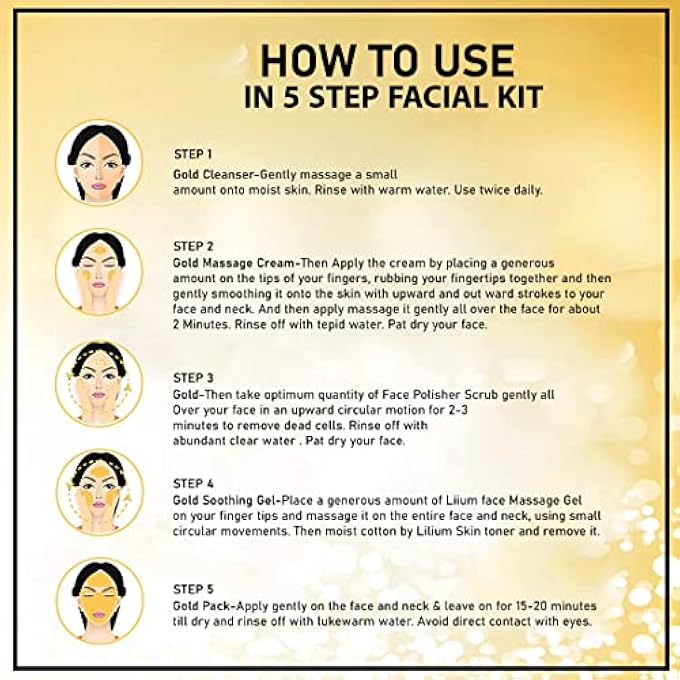 LILIUM HERBAL RADIANT GOLD FACIAL KIT 60GM - Image 4